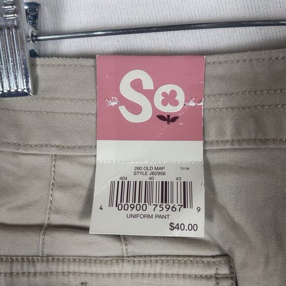 Kohls SO NEW Bootcut Khaki Pants Girls Teens Size 17 Uniform Pants Stretch NWT - Picture 2 of 11